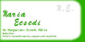 maria ecsedi business card