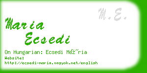 maria ecsedi business card